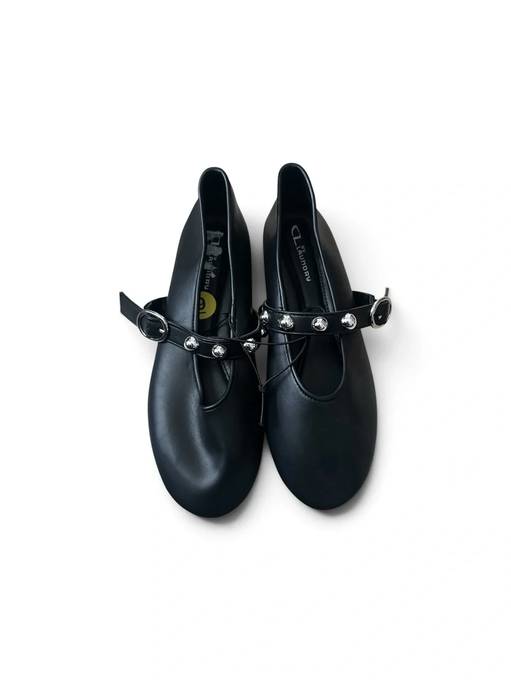 CL by Chinese Laundry Black Studded Strap Flats